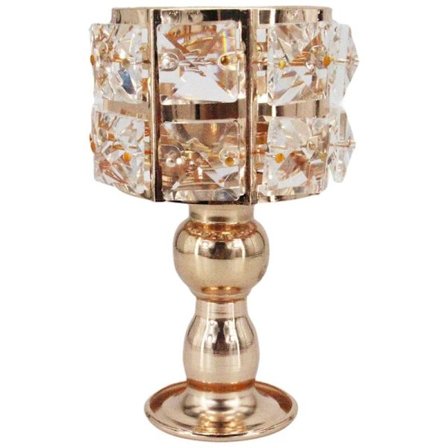 Kristall dedikerad tevax ljusstake bröllop ljusstake bordsdekoration, L