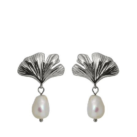 WOS GINKO PEARL EARRINGS SILVER Örhängen Dam ONESIZE