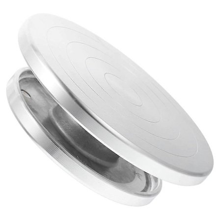 Keramiske værktøjer til keramisk drejeskive til kagestativ, roterende kagestativ i aluminium, sølv 15cm sølv