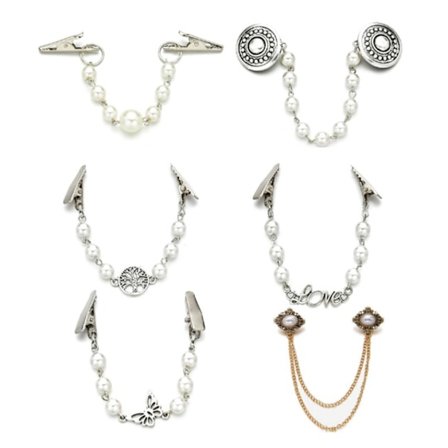 Set med 6 kofteklämmor Vintage tröja sjal klämmor Retro skjorta D