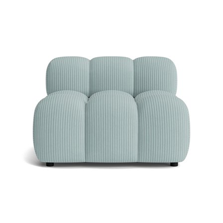 Puffy 1-Sitzer-Modul Sofa in Lincoln Pastel Blau, modernes Cord-Design, bequeme Nozag-Federung, modulares Element für Wohnzimmer, Breite 64cm