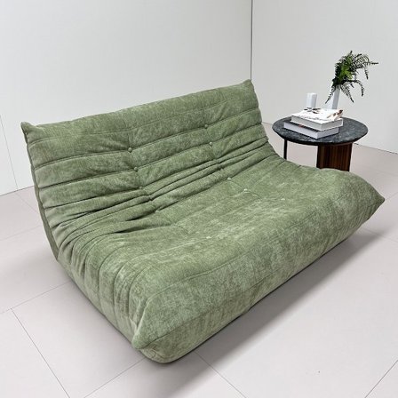 Togo Loveseat Sofa - Foliage Green - Ready-to-Use, Ergonomic Comfort, Double-Layer Foam, Premium Soft-Touch Fabric
