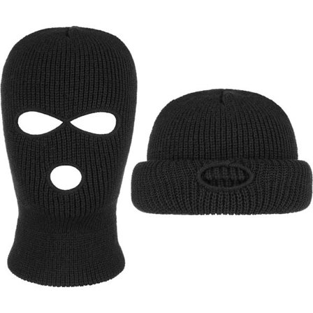 Balaclava Musta - Kolme reikää - Moottoripyöräily - Talviurheilu - Hiihto - Balaclava - 3 reikää