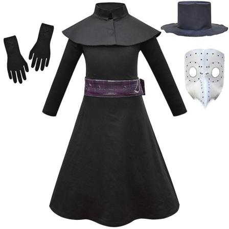 Barn Barn Cosplay Plague Doctor Kostym Finklänning 5-6years 11-12years