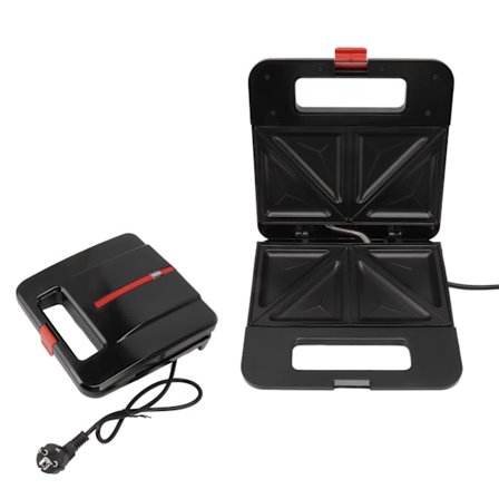 Smörgåsgrill Liten 4 Skivor Panini Press Grill Non Stick Platta Justerbar Temperatur Cool Touch Handtag EU-kontakt 220V