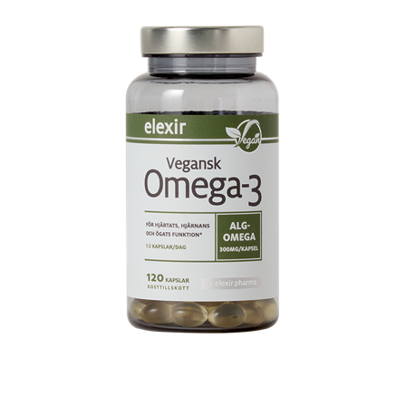 Elexir Pharma Vegansk Omega-3 120 kapsler