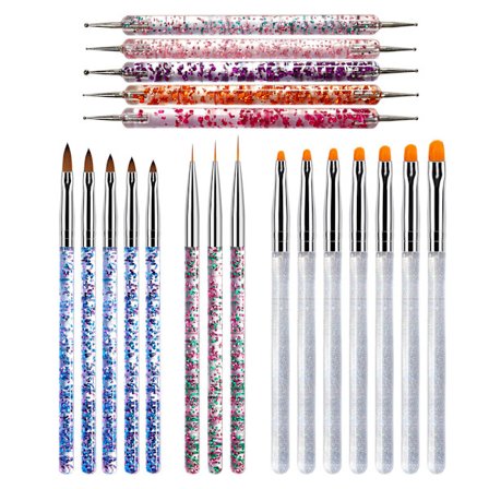 Nail Art Brush Set Ljusterapi Pen Tråd Penna Blom Penna Silikon Penna Borr Penna Crystal Pen Rad Penna