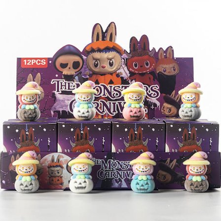 12-pakning Monster Adventskalender 2025 – Overraskelses Blindboks med Hule Juledekorasjoner & Trendy Leker, Halloween-utgave