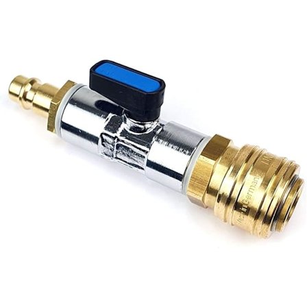 Trykkluft hurtigkobling, stengeventil med 3/8" hurtigkobling og 3/8" koblingssokkel