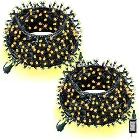 Lyslenke med 200 LED-lamper, 20 meter lang, for julebelysning Varmhvit