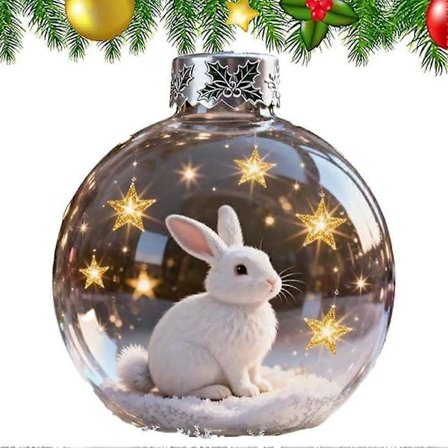 Rolig Highland Ku Ornament 2025, Julekuler Transparente Julekuler, Juletrehengende Ornament, 2026 Wildlife Wonders Coll