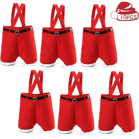 10 kpl Joulukoristeet Lahjapussit Karkkipussit Joulupukin Housut Tyyli Ihastuttavat Herkkupussit Häihin Loma Uusi Vuosi Lahja (Suuri Koko)