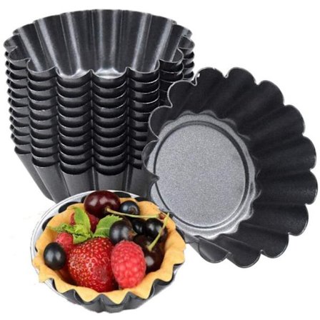 14 kappaleen munakakkuvuoka, tarttumaton kukkamuffinivuoka, uudelleenkäytettävä cupcake-vuoka, ruostumattomasta teräksestä valmistetut tartlettivuoat