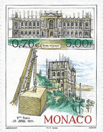 Monaco - Første sten lægges til museet - Postfrisk frimærke
