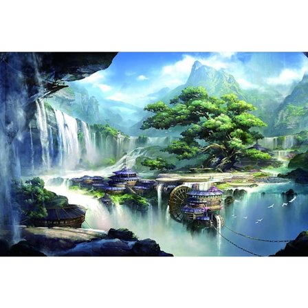 Træpuslespil 1000 brikker til voksne, 75 x 50 cm, Eventyrland