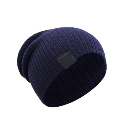 Män Kvinnor Vinter Beanies Cap Utomhus Bonnet Skidåkning Mössa Mjuk stickad mössa Dark Blue