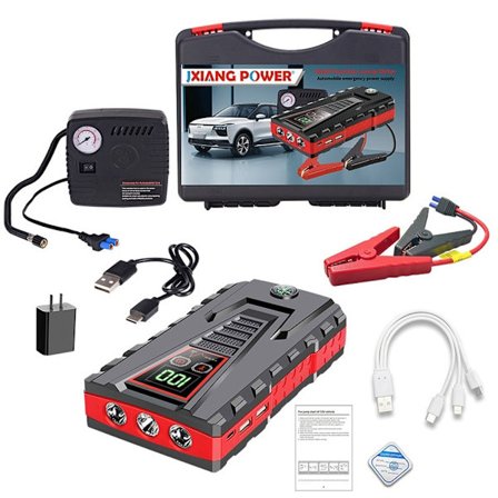 BilbatteriförstärkningsladdareStarter Nödstart Luftkompressor Power Inbyggd LED-ficklampaindikator