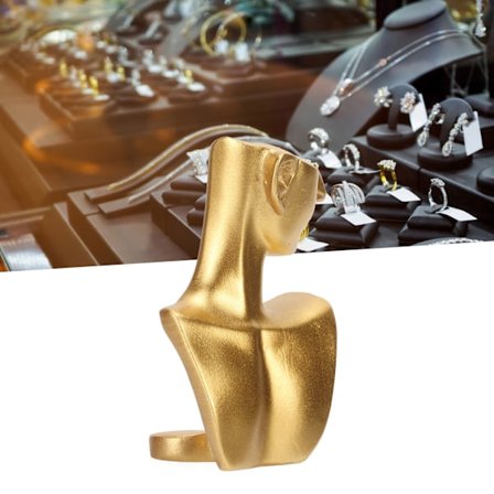 Portræt Model Smykke Display Stativ Multifunktionelt Lille Harpiks Smykke Halskæde Stativ til Smykkebutik Guld