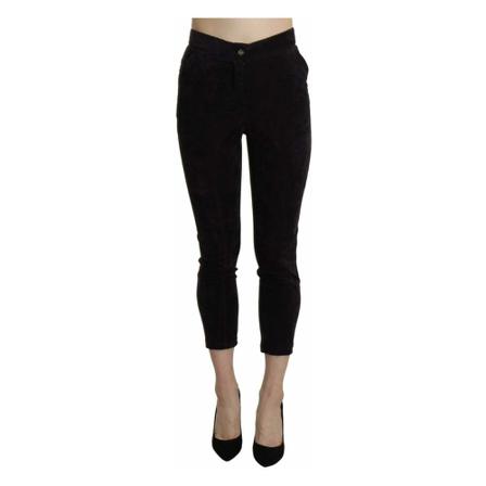 Balenciaga, High Waist Skinny Cropped Dress Trousers Bruin, Dames, Maat:S