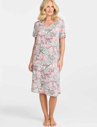 Damella of Sweden Nightdress Short Sl - Pink - S