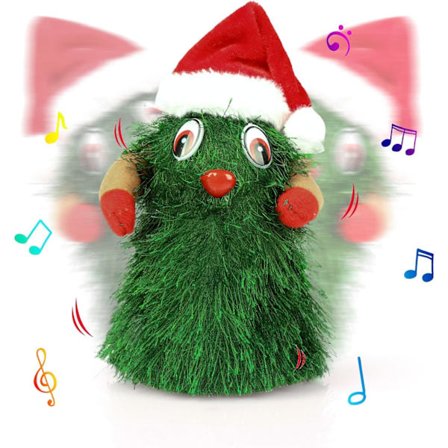 16 cm laulava tanssiva joulukuusi, paristokäyttöinen, pyörivä, kiemurteleva joulukuusi, sähköinen musikaalinen heiluva lelu, lahja