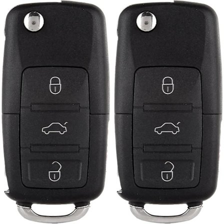 ECCPP 2X Uskåret Nøglefri Fjernbetjening Nøglehus 1999-2006 Passer til Volkswagen Golf 1.8L 1999-2005 Passer til Volkswagen Golf 2.8L HLO1J0959753