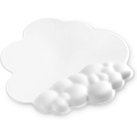 Cloud Musemåtte med Håndledsstøtte, Ergonomisk Musemåtte, Skridsikker Base for Komfortabel og Præcis Kontrol Hvid
