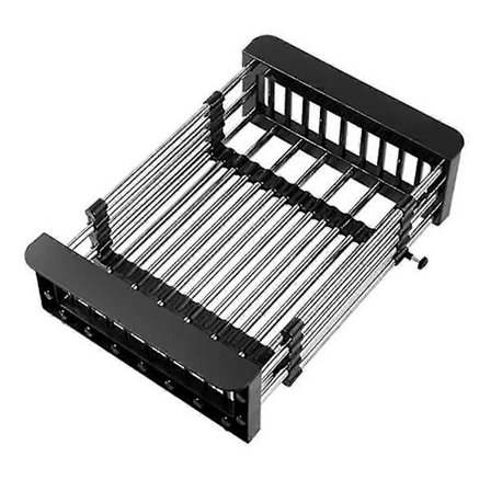 Säädettävä ruostumattomasta teräksestä valmistettu tiskialtaan teline astioille, keittiön tiskialtaan säilytysteline, astioiden kuivausteline