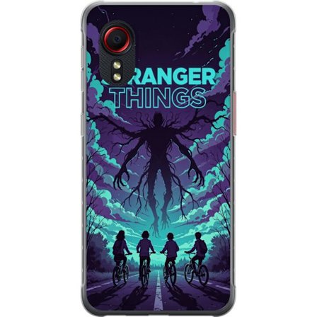 Kompatibel Mobilcover til Samsung Samsung Galaxy Xcover 5 Stranger Things-inspireret fantasyillustration med mørkt monster, cyklende børn og dramati