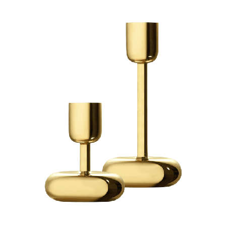 Iittala Nappula ljustake gåvoset mässing 2-Pack Ljus & ljusstakar Guld 183/107 mm 2 stk