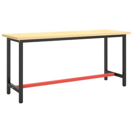 Vidaxl Ram För Arbetsbänk Svart Och Matt Röd 170x50x79 Cm Metall Svart