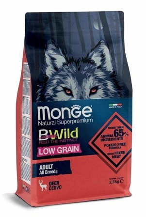 Monge B Wild Low Grain All Breeds con Cervo Cibo Secco Per Cani