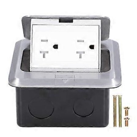 250V 20A Elektrisk Stikkontakt Innebygd Pop-Up Gulv Strøm US Socket Deksel Boks Kit IP40 Beskyttelse