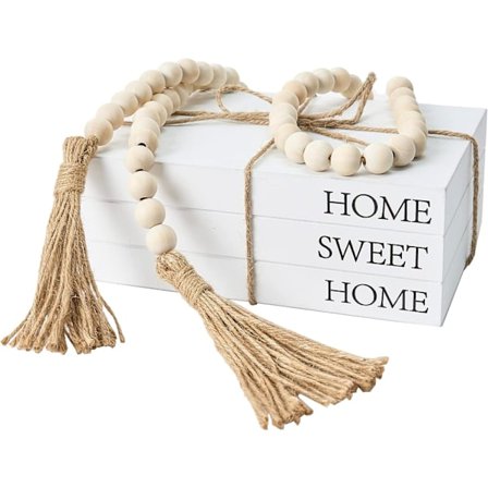 Ekoratiiviset kirjat kodin sisustukseen 2 kappaleen sarja, valkoiset keinokirjat koristeluun, maalaismainen maalaistalon tyyliin pinotut 