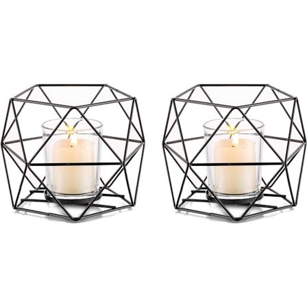 Sorte Lysestaker for Te-lys og Søylelys med G,ZQKLA