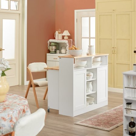 SoBuy Keittiösaareke keittiökaappi Pöytäkaappi FSB36-WN