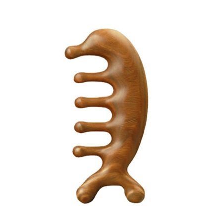 Grøn Sandeltræskam Gua Sha Kam Skrabende Hovedbundsmassage Kam H【YD】