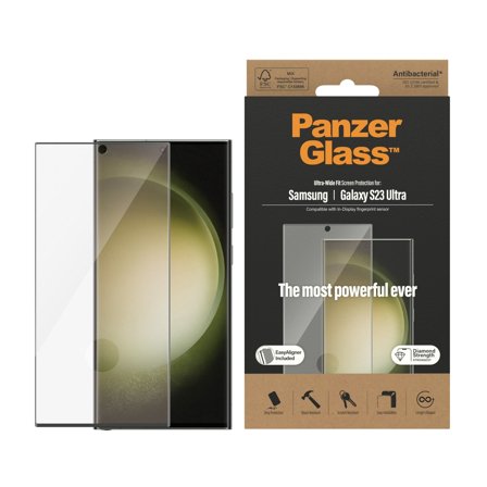 Panzer Samsung Galaxy S23 Ultra | Ultra-Wide Fit w. EasyAligner Screen Protector PanzerGlass - High quality tempered glass screen protector