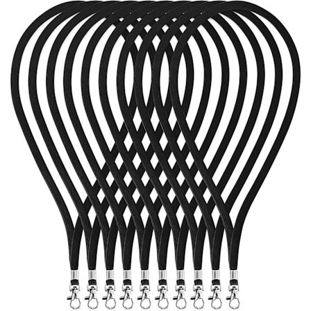 Nahkanauha-tunnistepidike, 50 kpl 45 cm musta nauha DXGHC