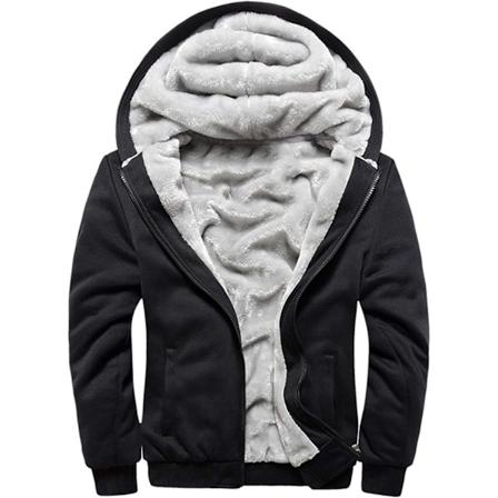 Herre Genser Termisk Sherpa Foret Jakker Vinter Trening Fleece Hoodie Full Zip Ull Varme Tykke Frakker Yttertøy 11black XXL