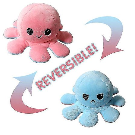 Dobbeltsidig Flip Reversible Octopus Plysjleker Dyr Dukkegave _v