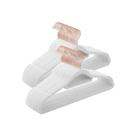 Rootz Bøjler - Sæt med 50 bøjler - Børnetøjsbøjler - Tøjbøjler - Klædebøjler - Plastbøjler - Skridsikre bøjler - Pladsbesparende bøjler - ABS-plast -