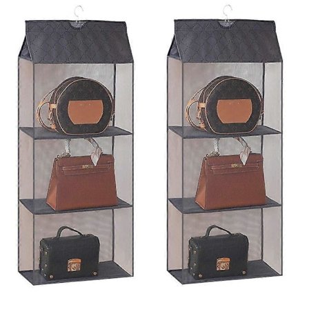 2 stk. Håndveskeoppbevaring, Sko Skaporganisator, Hengende Oppbevaringspose, Sammenleggbar Skaporganisator for Vesker