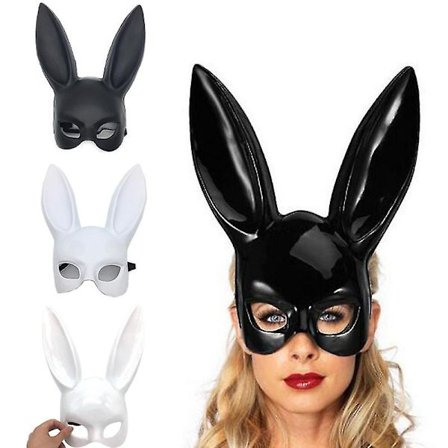 Bunny Mask Masquerade Rabbit Mask Kvinner Sexy Svart Lange Ører Rabbit Bunny Party