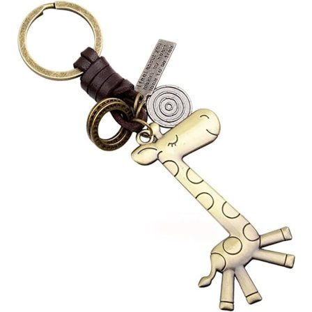 1st Vintage läder giraff nyckelring metall nyckelring för kvinnor - high quality