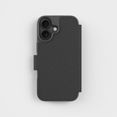 Black Wallet Phone Case with Magnetic Clasp, Fully Circular, iPhone 17