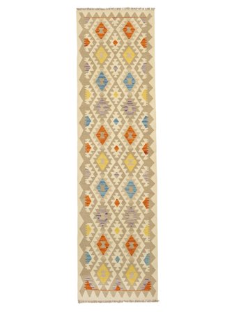 Kilim Afghan Old Style Rug Oriental Runner Orange/Beige (Wool, Afghanistan)