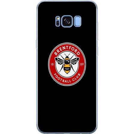 Kompatibelt Mobildeksel til Samsung Galaxy S8 Brentford Football Club-logo med bie i rød sirkel på svart bakgrunn