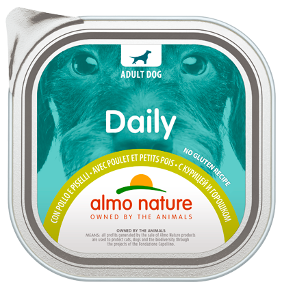 Almo Nature Daily Menù Cibo Umido Pollo/Piselli Per Cani Adulti