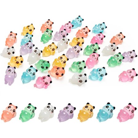 35-pack Mini Panda Mini Panda Figur Söt Hartsfigur i Resin Mini Djur Mini Statyett Tårtdekorationer